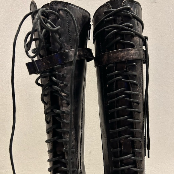 New in box special edition Ann demeulemeester distressed leather knee high boots - Picture 9 of 16